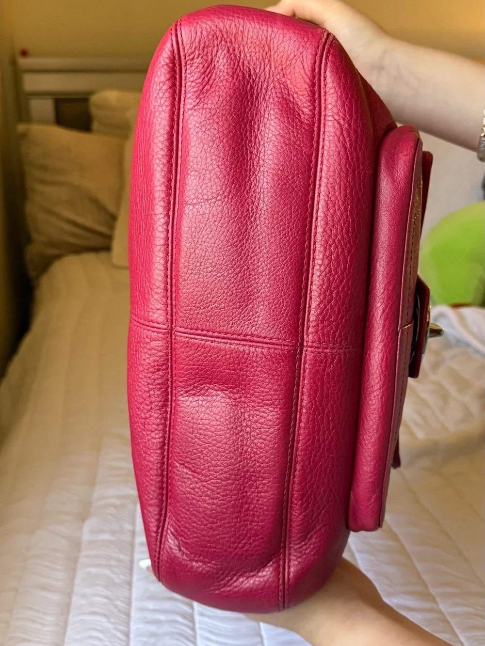 Coach Fuchsia Pebbled Leather Shoulder Bag